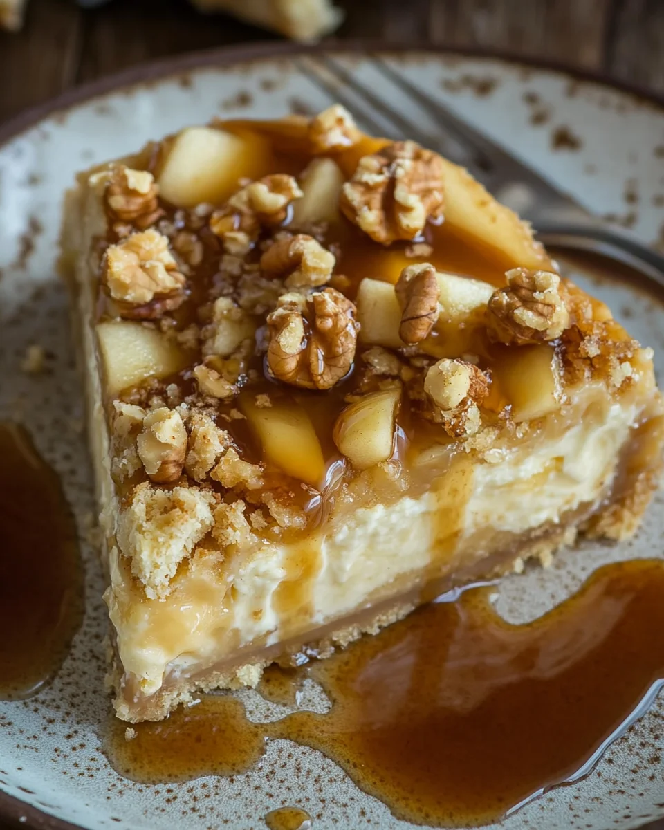 Apfel-Cheesecake mit Walnuss-Streuseln und Karamellsauce 23 Apfel-Cheesecake