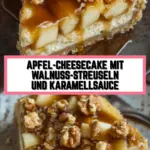 Apfel-Cheesecake mit Walnuss-Streuseln und Karamellsauce 22 Pinterest Hidden Image