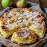 Bl&auml;tterteigkuchen mit Puddingcreme und Apfel