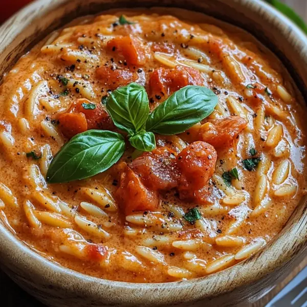 Creamy Vegan Tomato Orzo with Coconut Milk
