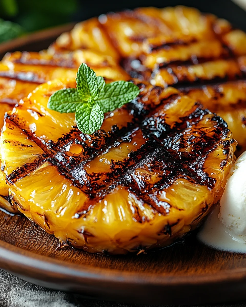 Gegrillte Ananas mit Honig & Zimt