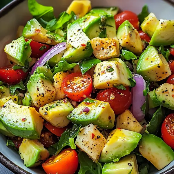 Gesunder Avocado Hähnchen Salat