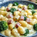 Gnocchi mit Brokkoli und Schinken in cremiger K&auml;seso&szlig;e
