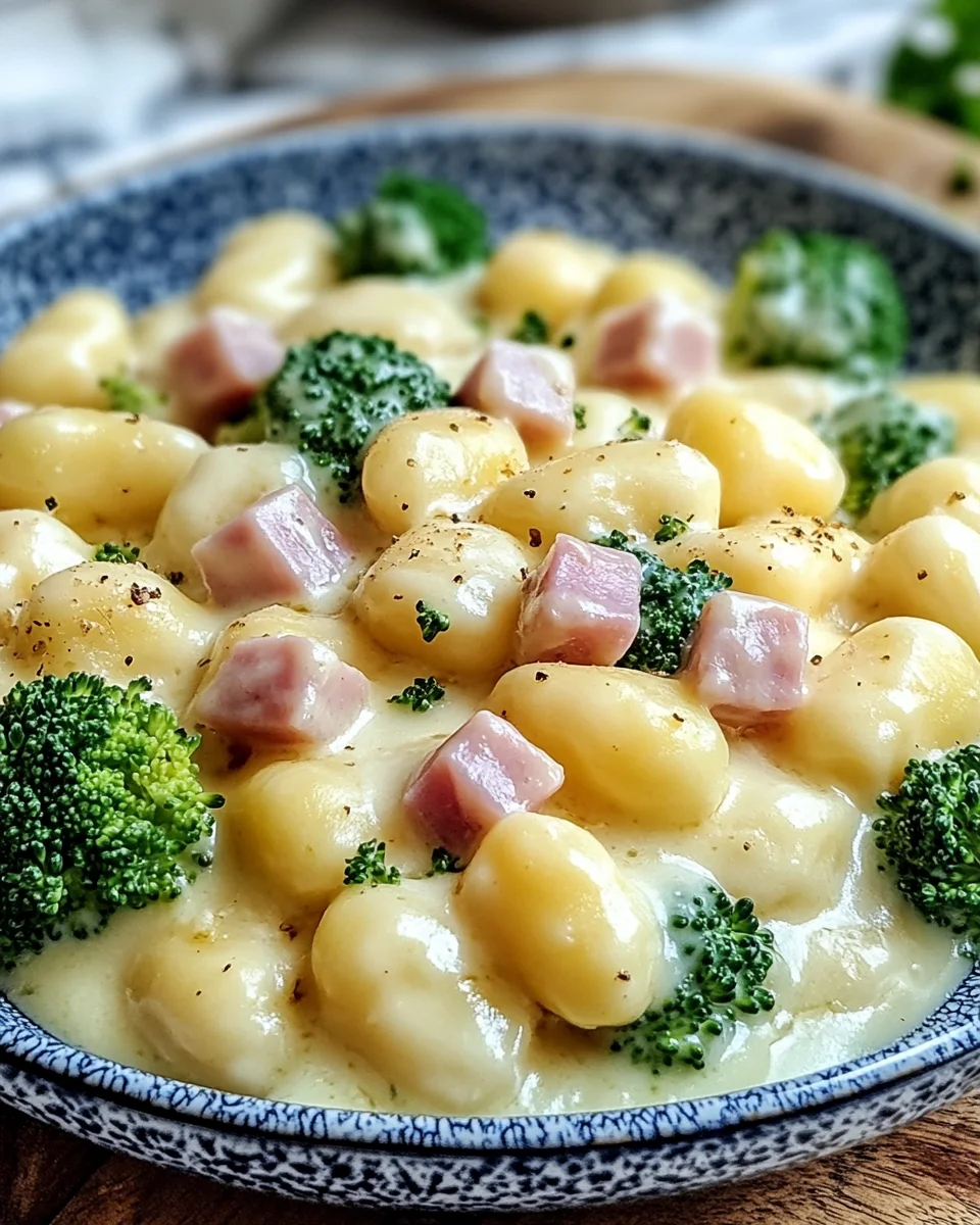 Gnocchi mit Brokkoli und Schinken in cremiger Käsesoße 26 Gnocchi mit Brokkoli und Schinken in cremiger Käsesoße
