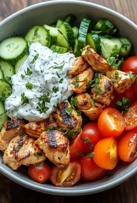 Griechische Hähnchen-Tzatziki-Bowl