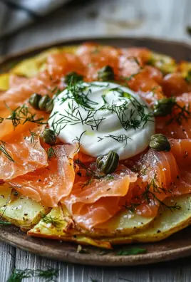 Knusprige Kartoffelgalette mit Räucherlachs und Crème Fraîche 23 Knusprige Kartoffelgalette mit Räucherlachs und Crème Fraîche