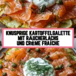 Knusprige Kartoffelgalette mit Räucherlachs und Crème Fraîche 21 Pinterest Hidden Image