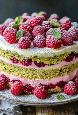 Pistazien-Himbeer-Torte mit Mascarpone-Creme