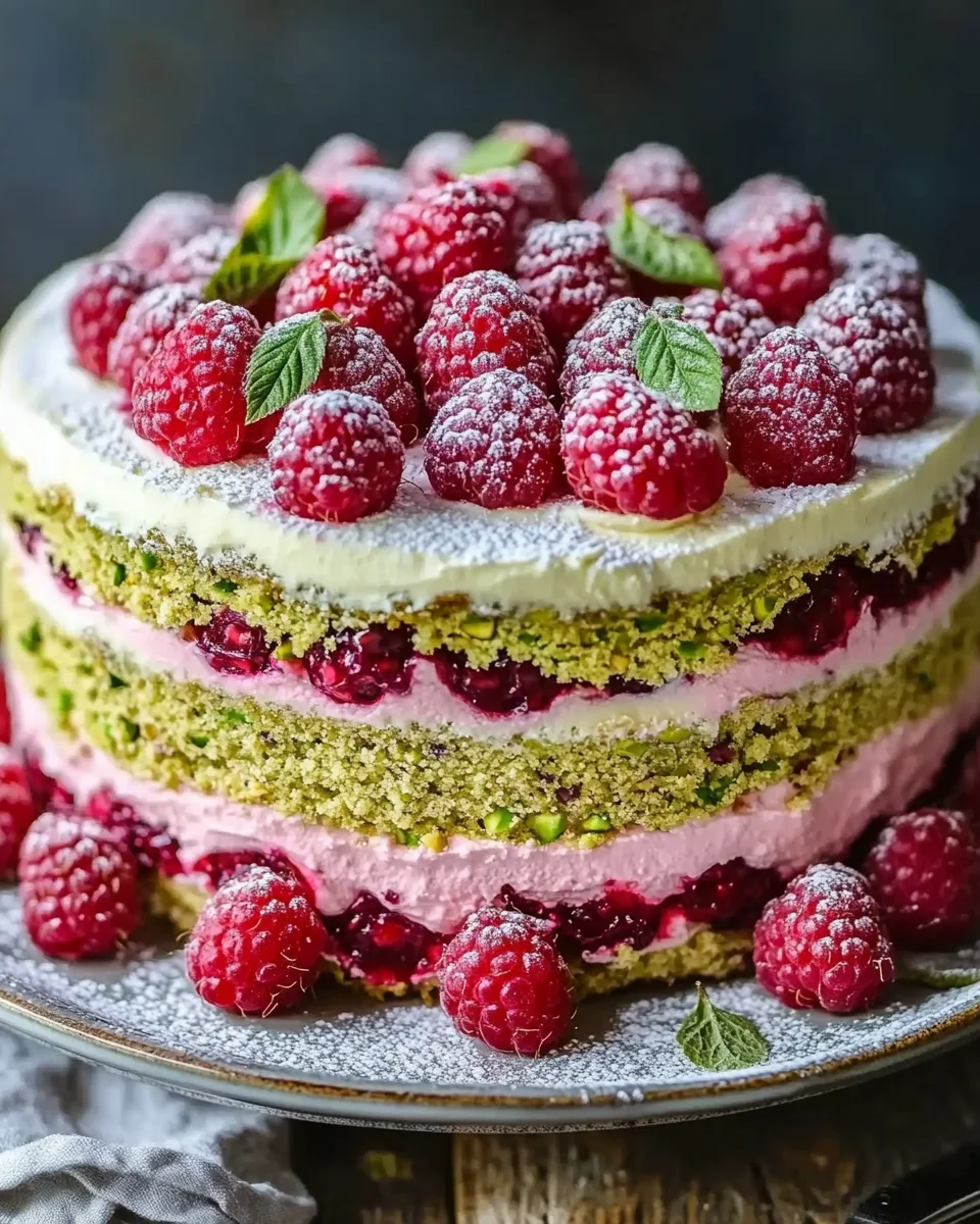 Pistazien-Himbeer-Torte mit Mascarpone-Creme 24 Pistazien-Himbeer-Torte mit Mascarpone-Creme