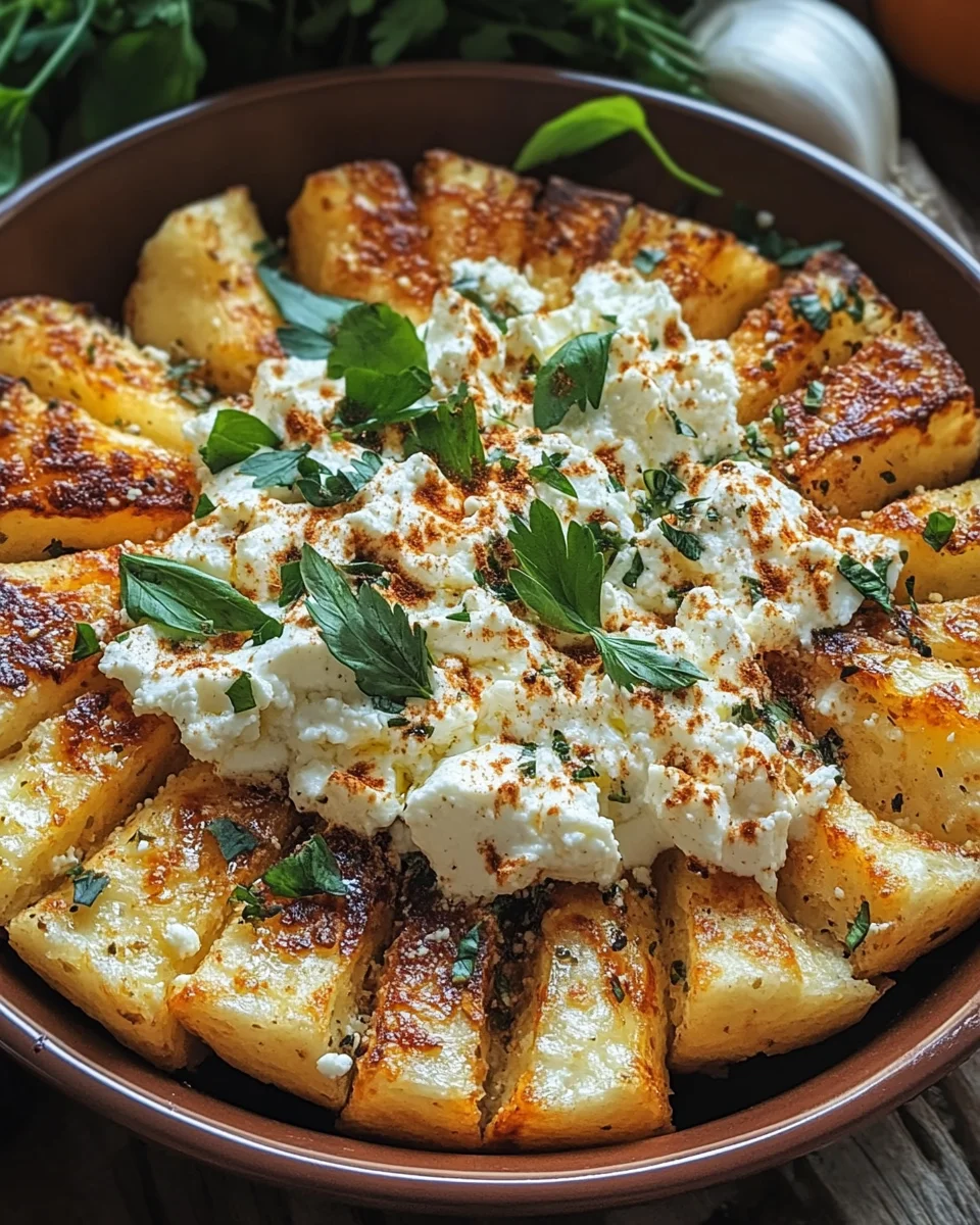 Röstiecken mit Feta überbacken