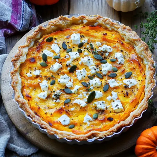 Saftige Kürbis-Quiche mit Feta