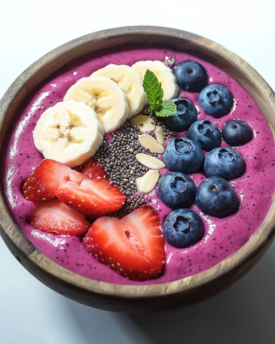 Smoothie Bowl mit Beeren (kalorienarm)