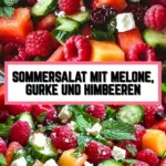 Sommersalat mit Melone, Gurke und Himbeeren 18 Pinterest Hidden Image