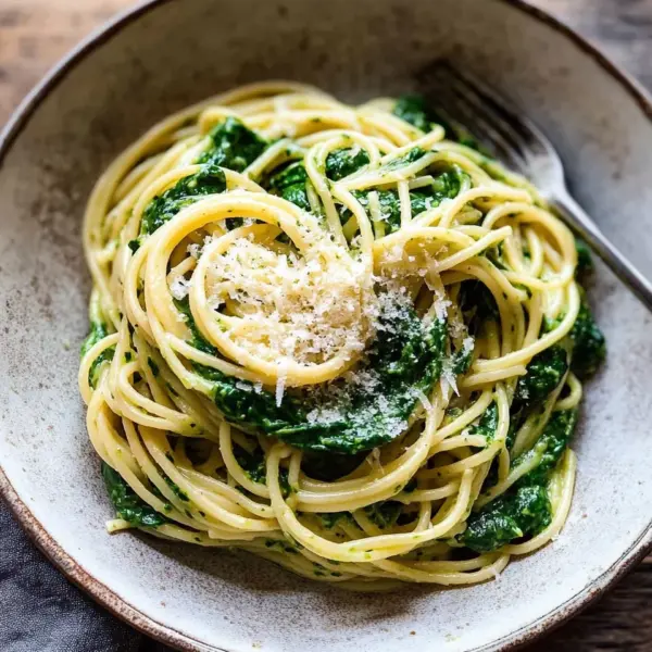Spaghetti mit Spinat Frischkäse-Sauce