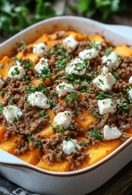 Süßkartoffel-Hackfleisch-Auflauf mit Feta