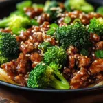 Teriyaki-Hackfleisch-Pfanne mit Brokkoli