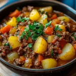 Bauerntopf mit Hackfleisch, Kartoffeln & Paprika