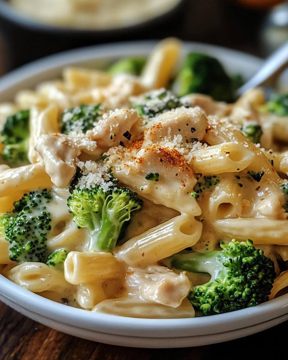 Cremige Hähnchen-Brokkoli-Alfredo Pasta 22 Cremige