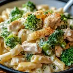 Cremige H&auml;hnchen-Brokkoli-Alfredo Pasta