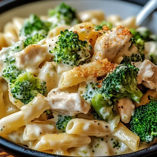 Cremige Hähnchen-Brokkoli-Alfredo Pasta