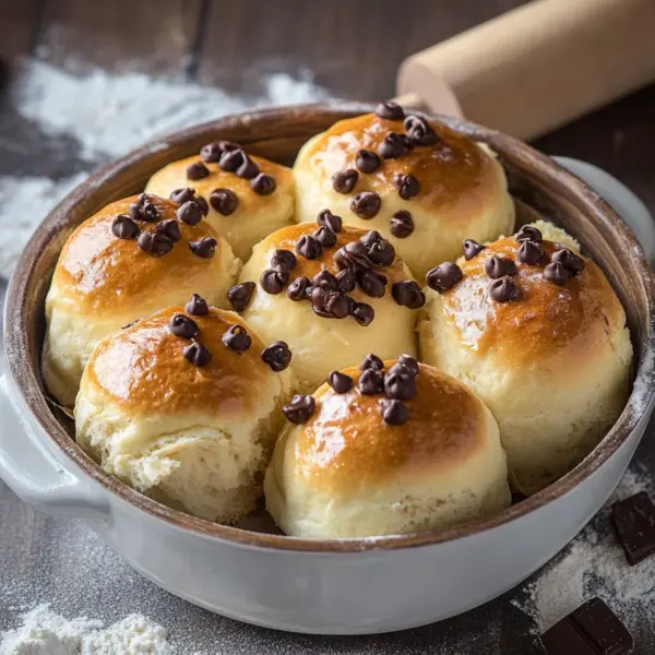 Fluffige und weiche Schokobrötchen aus Hefeteig