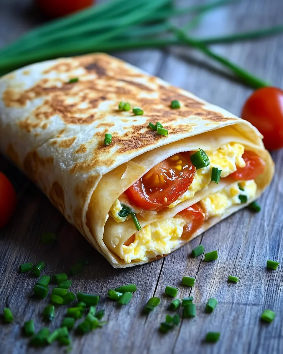 Frühstückswrap mit Ei, Käse und Tomaten 20 Frühstückswrap