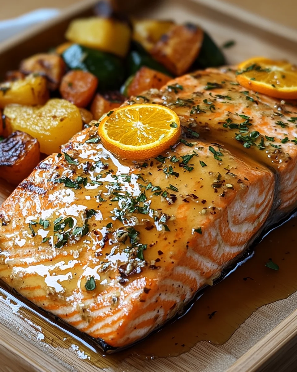 Gebackener Orangen-Lachs mit Honig-Senf-Glasur 18 Gebackener