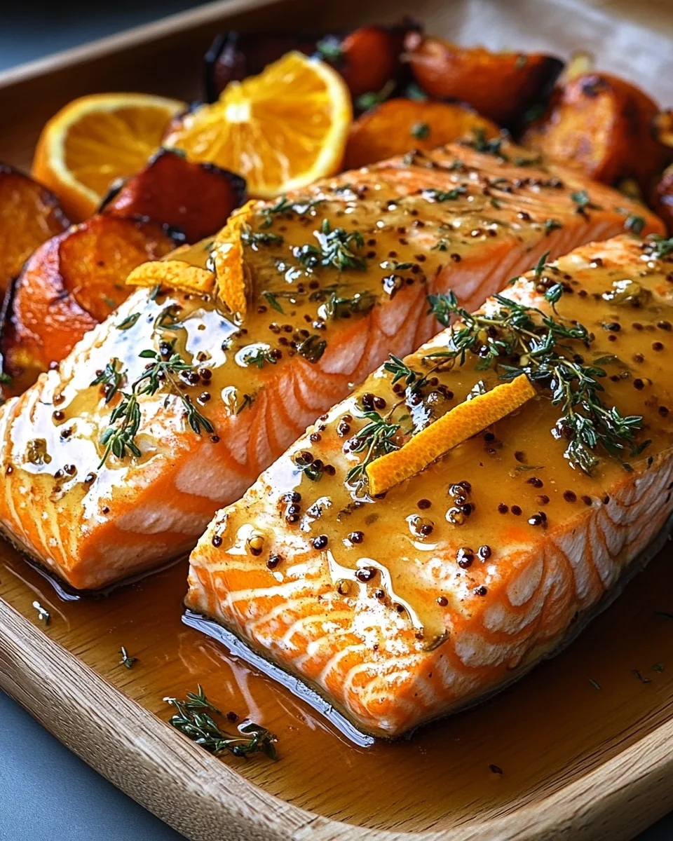 Gebackener Orangen-Lachs mit Honig-Senf-Glasur 20 Gebackener Orangen-Lachs mit Honig-Senf-Glasur