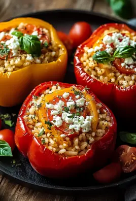 Gefüllte Ofenpaprika mit Reis und Feta
