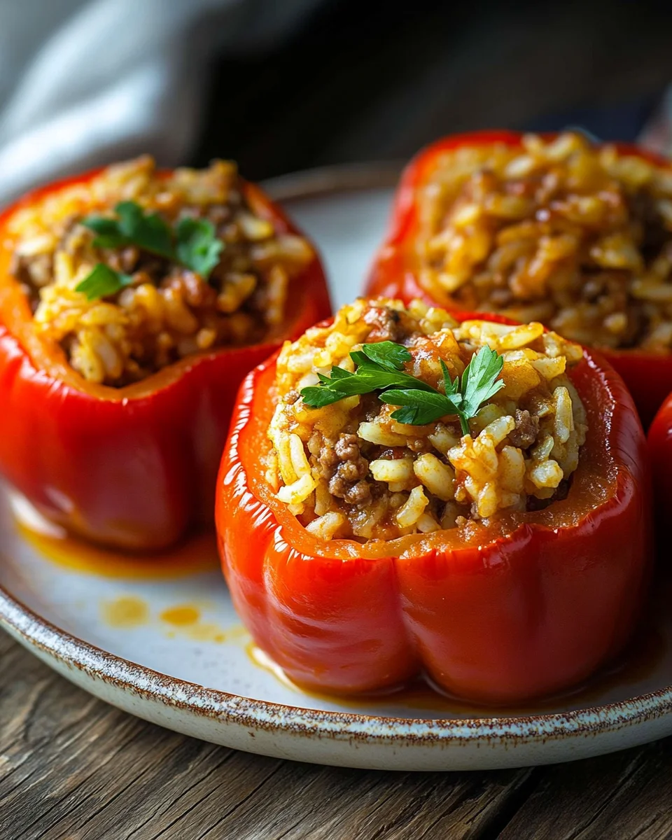 Gefüllte Paprika mit Hackfleisch und Reis 22 Gefüllte Paprika mit Hackfleisch und Reis