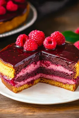 Himbeerkuchen mit Schokopudding