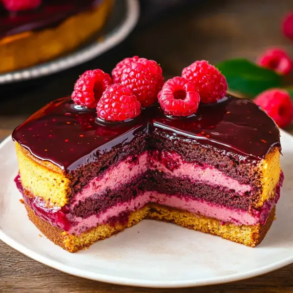 Himbeerkuchen mit Schokopudding