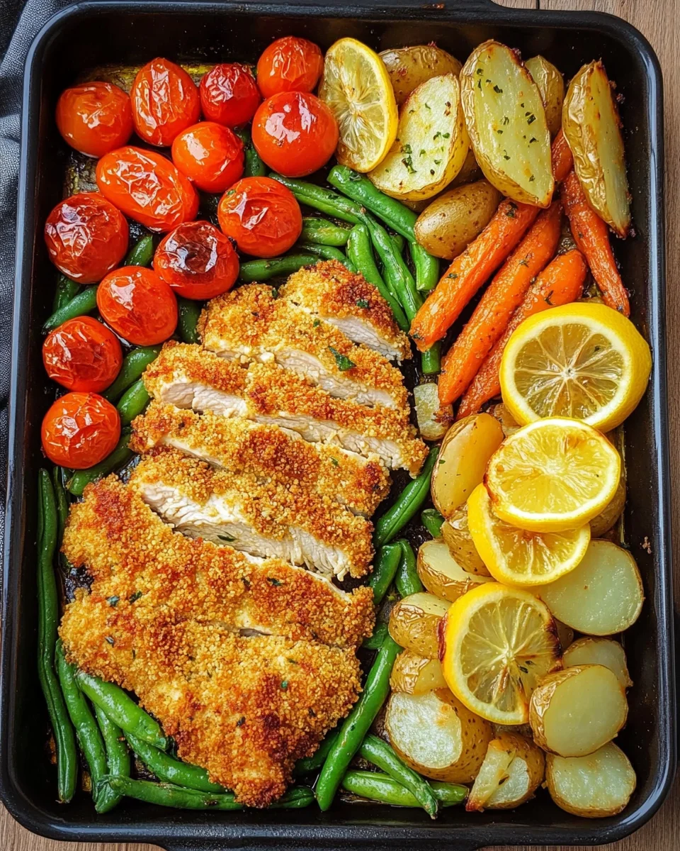 Panierte Parmesan Hähnchenschnitzel aus dem Ofen mit Gemüse und Kartoffelecken 21 Panierte Parmesan Hähnchenschnitzel aus dem Ofen mit Gemüse und Kartoffelecken