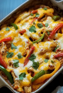 Käsiger Fajita Hähnchen Auflauf