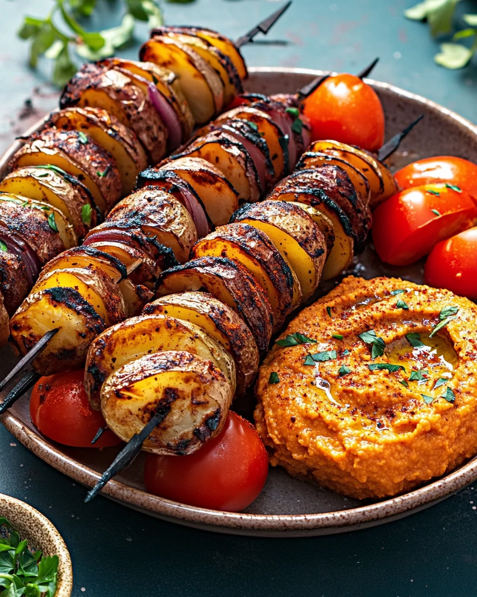 Kartoffel-Schawarma mit Tomaten-Hummus