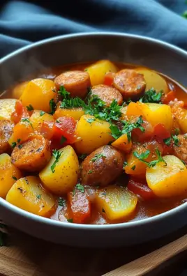 Kartoffelgulasch mit Würstchen