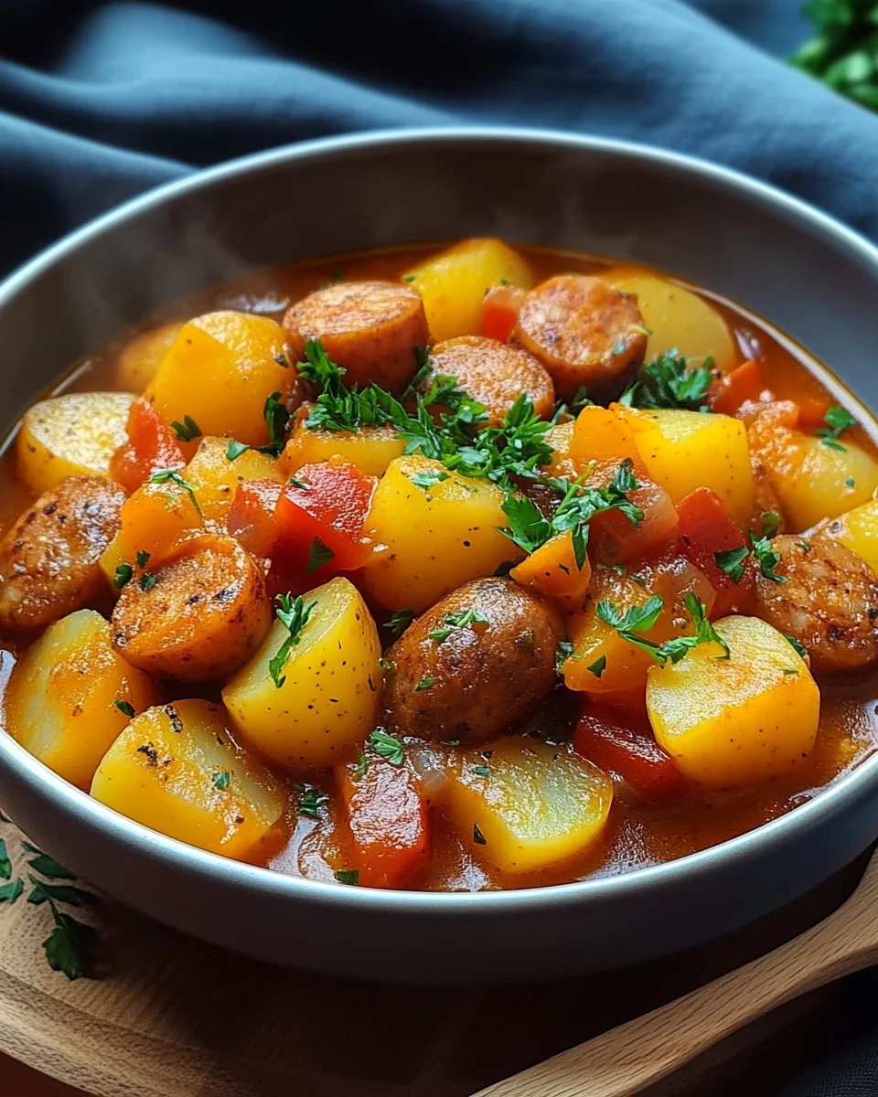 Kartoffelgulasch mit Würstchen 24 Kartoffelgulasch mit Würstchen