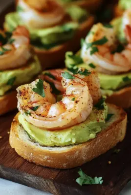 Knoblauch-Garnelen-Crostini mit Avocado