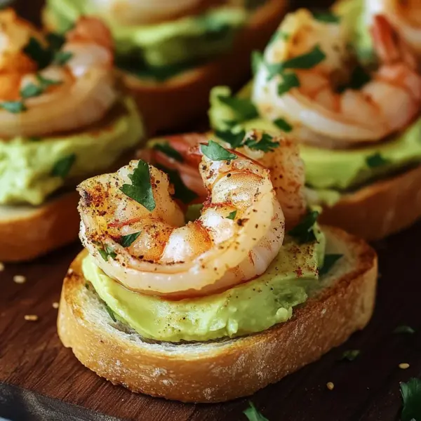 Knoblauch-Garnelen-Crostini mit Avocado