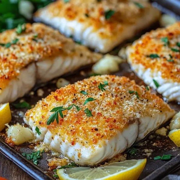 Krosse im Ofen gebackene Parmesan-Krustenlachsfilets
