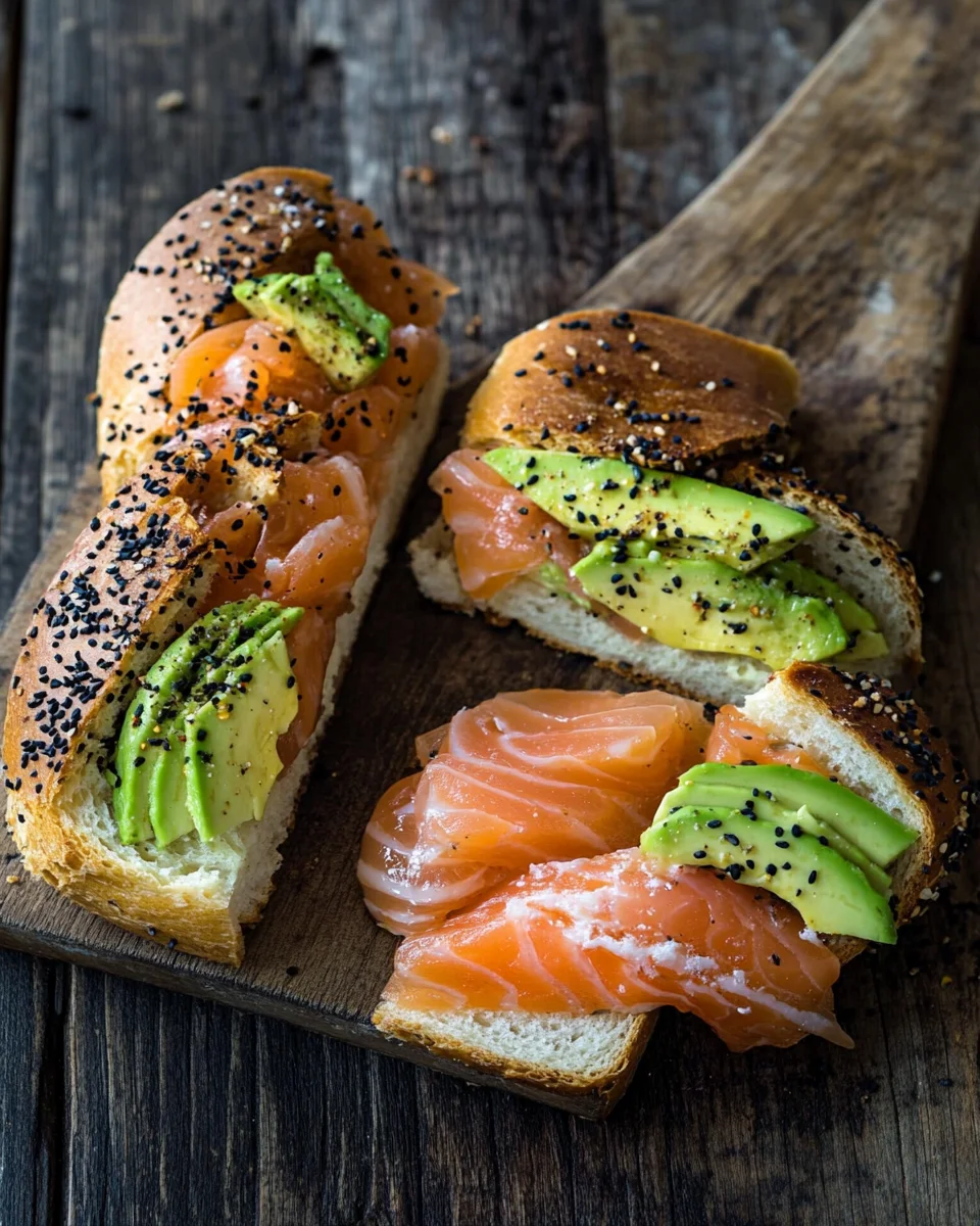 Lachs Avocado Laugenstange mit Topping