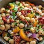 Marinierter getrockneter Tomaten-Bohnen-Salat