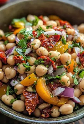 Marinierter getrockneter Tomaten-Bohnen-Salat