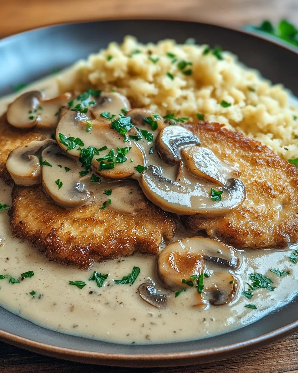 Naturschnitzel in Champignonrahmsauce 21 Naturschnitzel