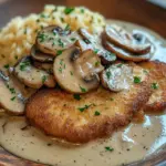 Naturschnitzel in Champignonrahmsauce