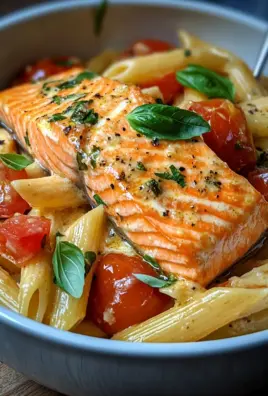 Ofen-Lachs-Pasta mit Tomaten