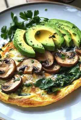 Omelett mit Pilzen, Spinat und Avocado 24 Omelett mit Pilzen, Spinat und Avocado