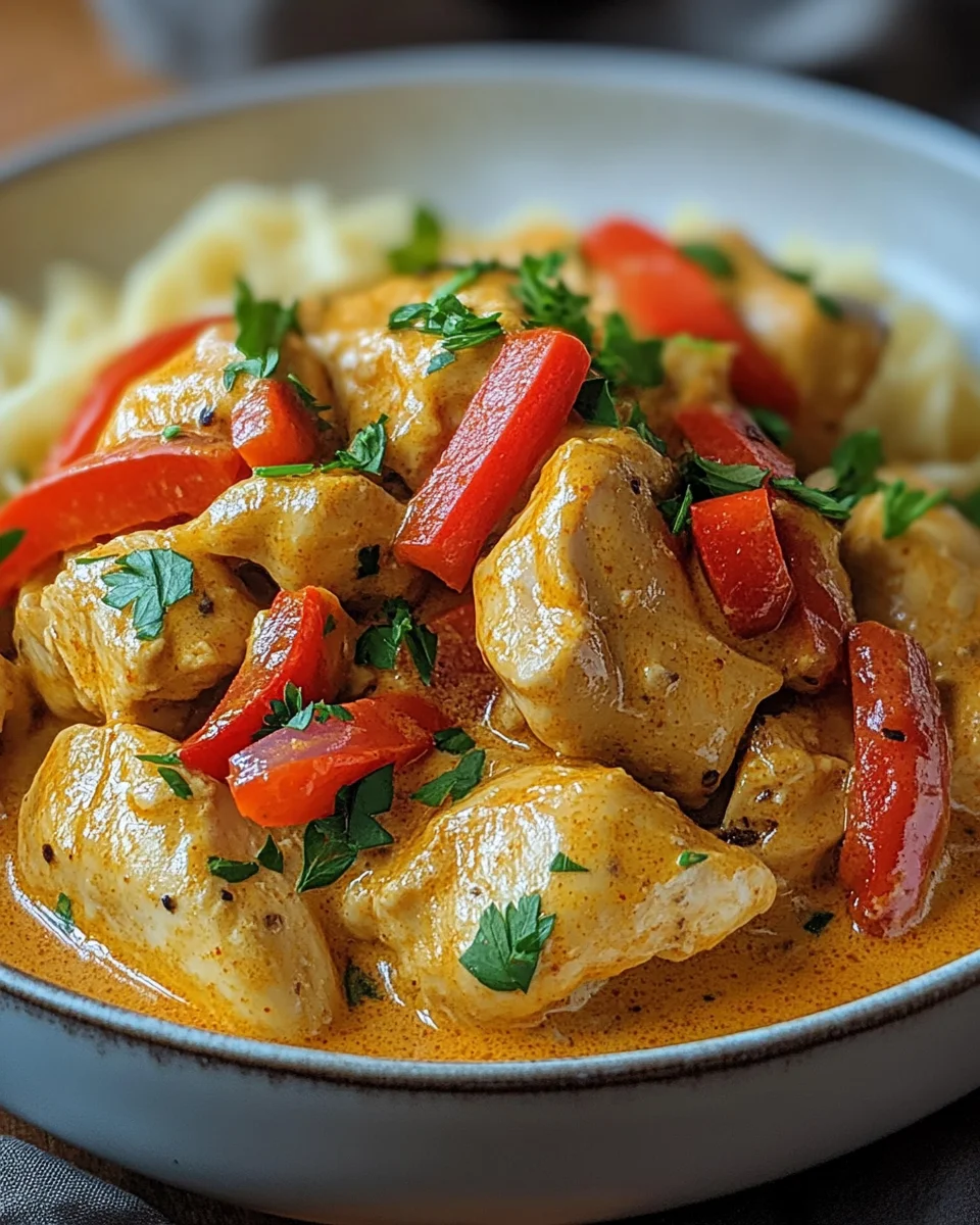 Paprika-Sahne-Hähnchen 20 Paprika-Sahne-Hähnchen
