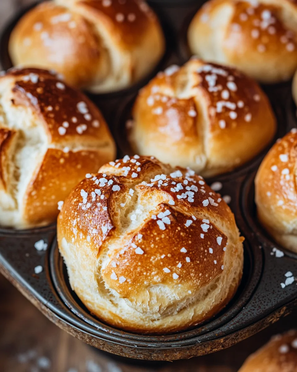 Rezept für Laugenbrötchen im Muffinsblech gebacken 18 Rezept