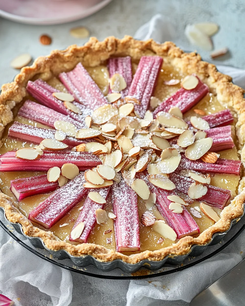 Rhabarber Tarte mit Mandelcreme - Rhabarber Frangipane Tarte 18 Rhabarber
